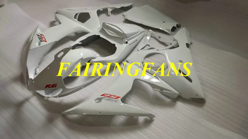 Мотоцикл обтекатель комплект для YAMAHA YZFR6 03 04 05 YZF R6 2003 2004 2005 YZF600 ABS белый Обтекатели кузова+ подарки YJ33