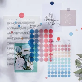 

3 Pcs/pack Simple Gradient Color Dot PET Sticker Scrapbooking Planner Laptop Japanese Cycle Label Stickers Decorative Stationery