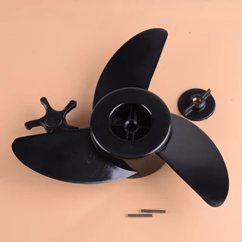 

CITALL New Black Plastic 3 Blades Boat Outboard Motor Electric Propellers Engines Marine Fit for Haibo ET44L 54L