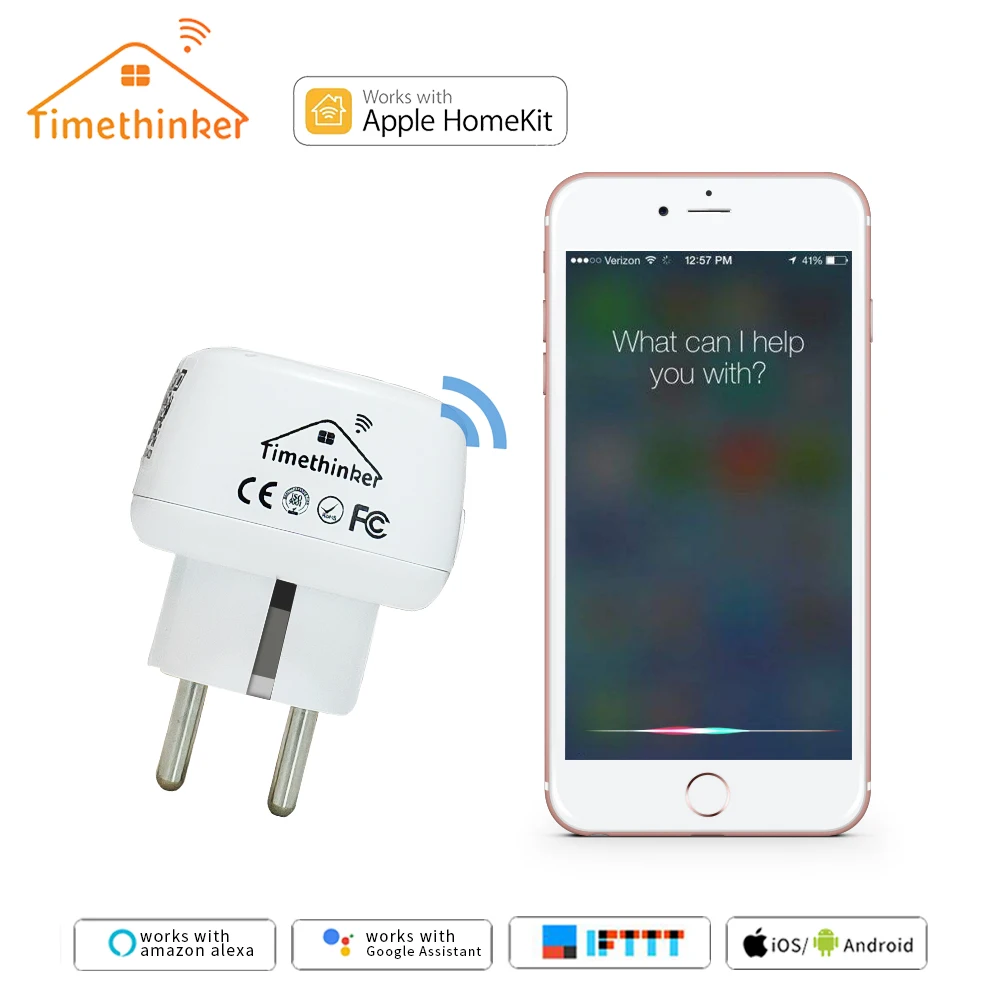 

Timethinker New 3Pcs Smart WiFi Socket US EU Plug Outlet for Apple Homekit Alexa Google Home Siri Voice Control Vstarcam Support