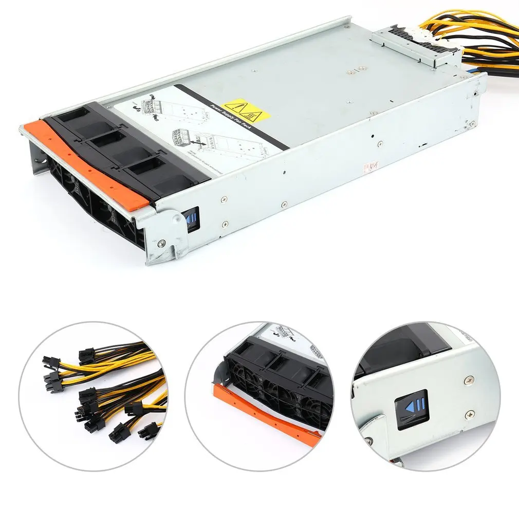 2880 ватт серверный блок питания + 2x10 PCI E жгут для двух (x2) Antminer S9/S7/L3 с готовыми к