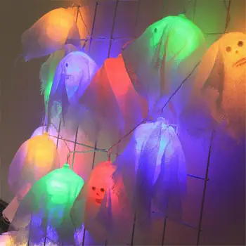 

2020 Halloween String Light Durable Energy Saving LED Party Decoration Light String Hanging Colorful Cloth Lamp for Walls Fences