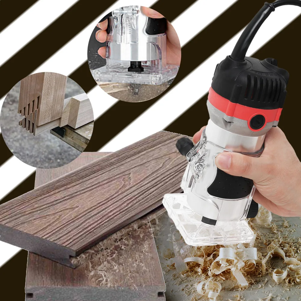 

1200W 35000rpm Woodworking Electric Trimmer Wood Milling Engraving Slotting Trimming Machine EU PLUG Woodworking Machinery