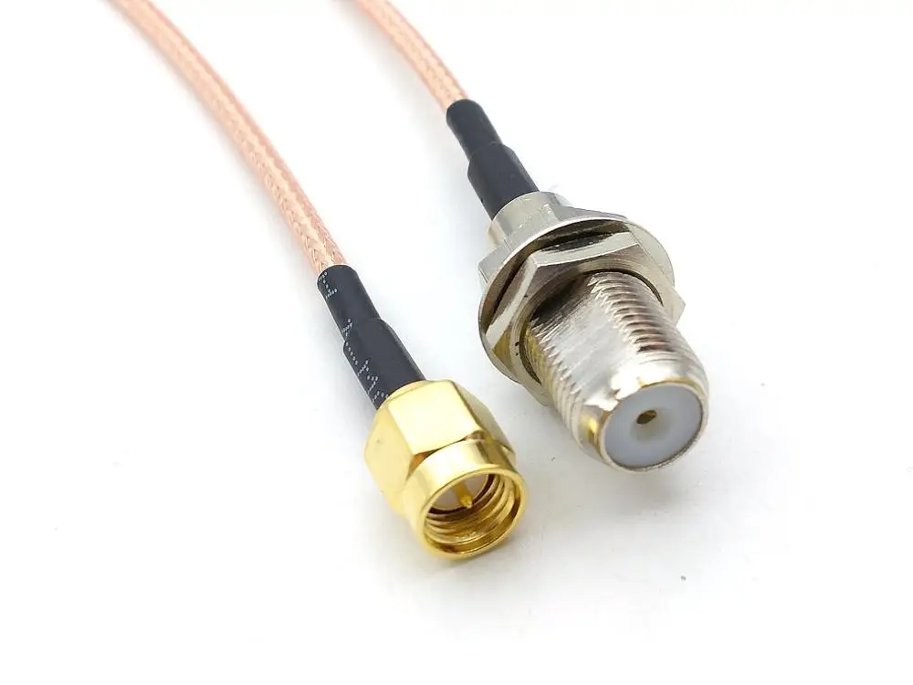 100pcs F-Type femlae Jack to SMA male plug cable RG316