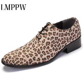 

2020 Luxury Lace Up Formal Oxfords Mens Shoes Leopard Leather Shoes Men's Dress Shoes Fashion Office Business Wedding Shoes 2.5a