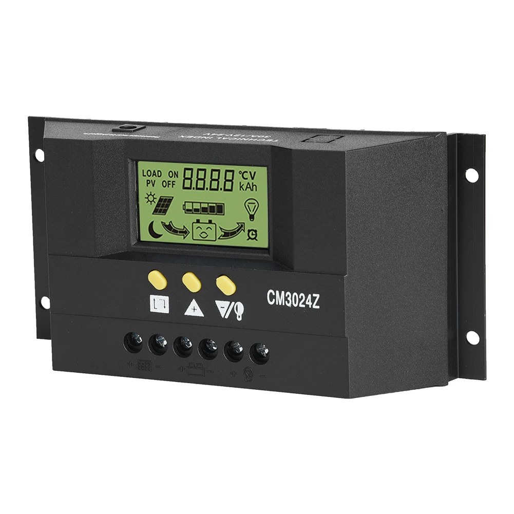 CM3024Z PWM умный солнечный регулятор заряда Регулятор ЖК-дисплей солнечная панель генератор Напряжение Ток 12 В/24 В Авто 30A