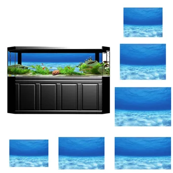 

6 Size Fish Tank Underwater Seawater Picture Aquarium Background Poster PVC 3D Adhesive Poster Seawater Image Backdrop, 122x61cm