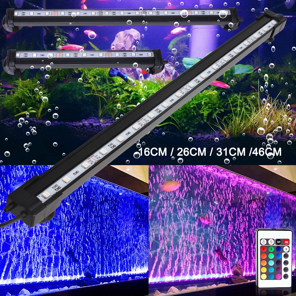 Аквариумный светильник светодиодный 16 51 см 5050 RGB водонепроницаемый с пультом