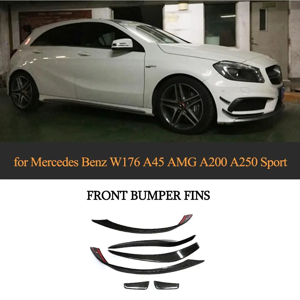 Класс автомобиля передний бампер сплиттер Canards Fin для Mercedes-Benz A180 A200 A250 A45 AMG 2013- Автомобильные противотуманные лампы Планки