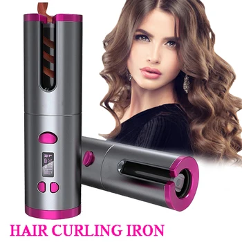 

Professional Ceramic Automatic Hair Curler Wireless Curling Iron USB Hair Waver Styler Curler Auto Hair Iron Curling Wand