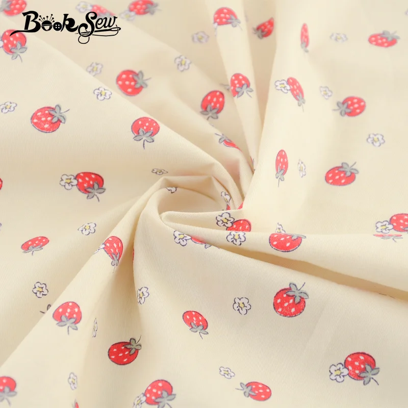 Booksew tetas De Algodon Para лоскутный хлопковый тканевый метр с цветком и клубничкой шитье