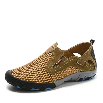 

Summer Breathable Male Air Mesh Shoes For Men Adult Casual Breathable Light Quality Driving Walking Sneakers Slip On Footwear