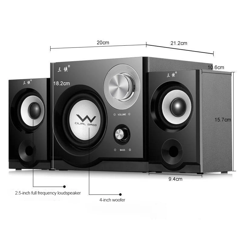 Настольный компьютер Bluetooth/проводной динамик бас Регулируемый сабвуфер телефон