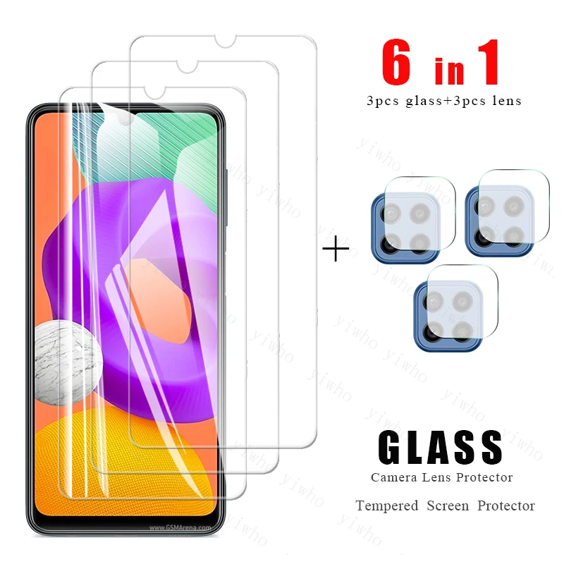 phone screen cover For Samsung Galaxy M22 Glass Screen Protector M32 M21 2021 M42 5G M12 Tempered  Protective Camera Lens For SamsungGalaxy M62 mobile protector Screen Protectors