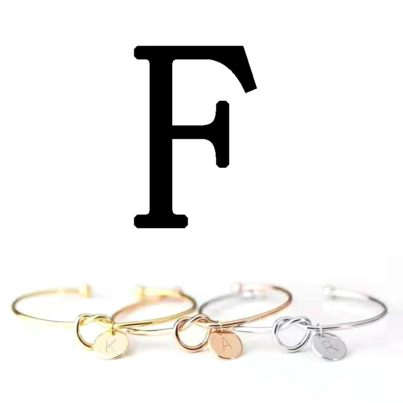 Bracelet-F Индивидуальный выбор, золото, розовое золото, серебро, 26, очаровательный браслет с буквой, браслет для женщин, мужчин, влюбленных, инициалы, пара браслетов - Окраска металла: Bracelet-F