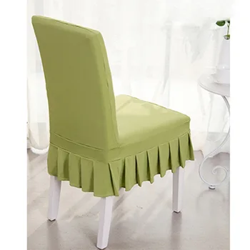 

Removable Solid Pleated Chair Covering Stretch Elastic Chair Cover Restaurant for Wedding Banquet Folding Hotel Slipcovers