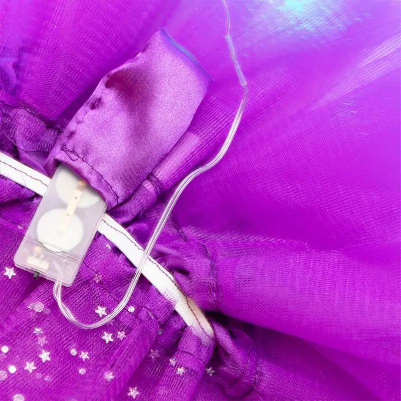 Женская юбка-пачка с блестками и звездным небом для девочек, светодиодный светильник, неоновое разноцветное многослойное Тюлевое платье для балета, танцев, вечеринки, короткое платье