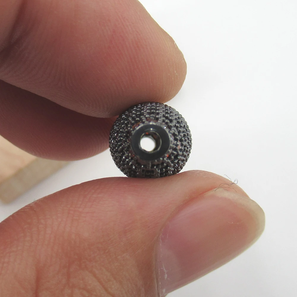 10x30mm Hollow Rice Gold plated Cubic Zirconia CZ Micro Paved Loose Metal Beads For Jewelry Making DIY