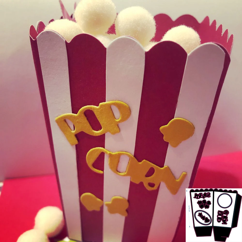 New Beautiful Popcorn box Cutting Dies Stencils for DIY Scrapbooking