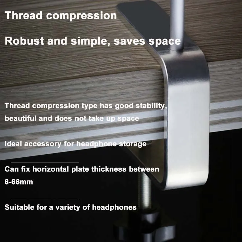 Metal Headphone Holder Display Desk Mount Universal Office Non Slip Hanger Headset Stand Durable Bracket Space Saving