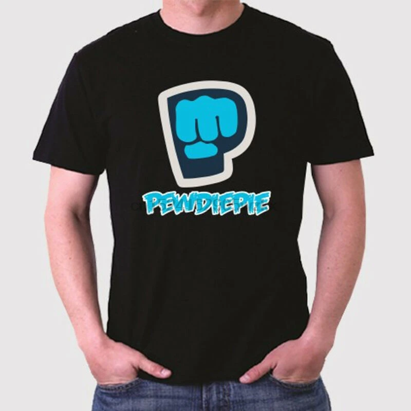 Новый Pew Die Pie Pewdiepie известный лого Vlogger для мужчин черный футболка Размеры S до 3XL |