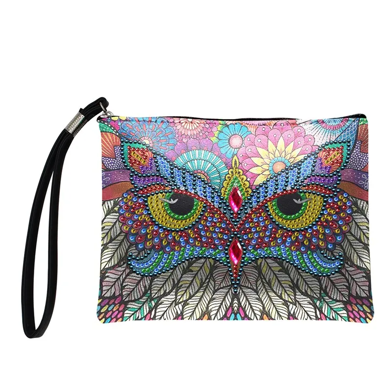 5D DIY Half Diamond Paintings Handbag PU Leather Animal Kits Owl Rhinestones Set Handcraft | Дом и сад