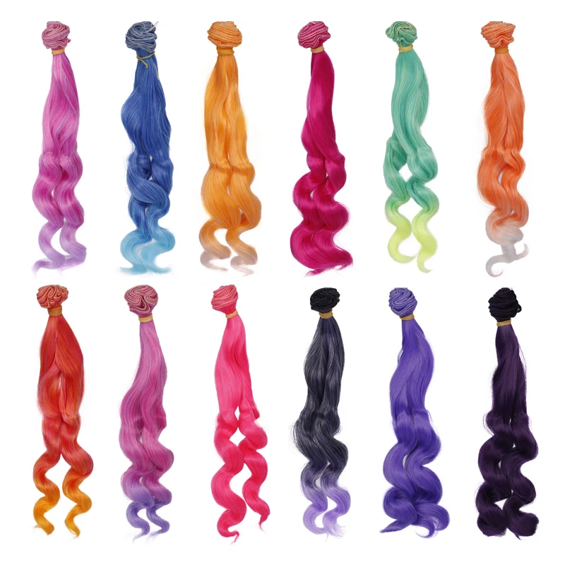 Aidolla 15*100CM BJD Wig Accessories For Dolls Doll Hair for 1/3 1/4 1/6 High-Temperature Wire Curly BJD Wigs Kid's Gift Toy