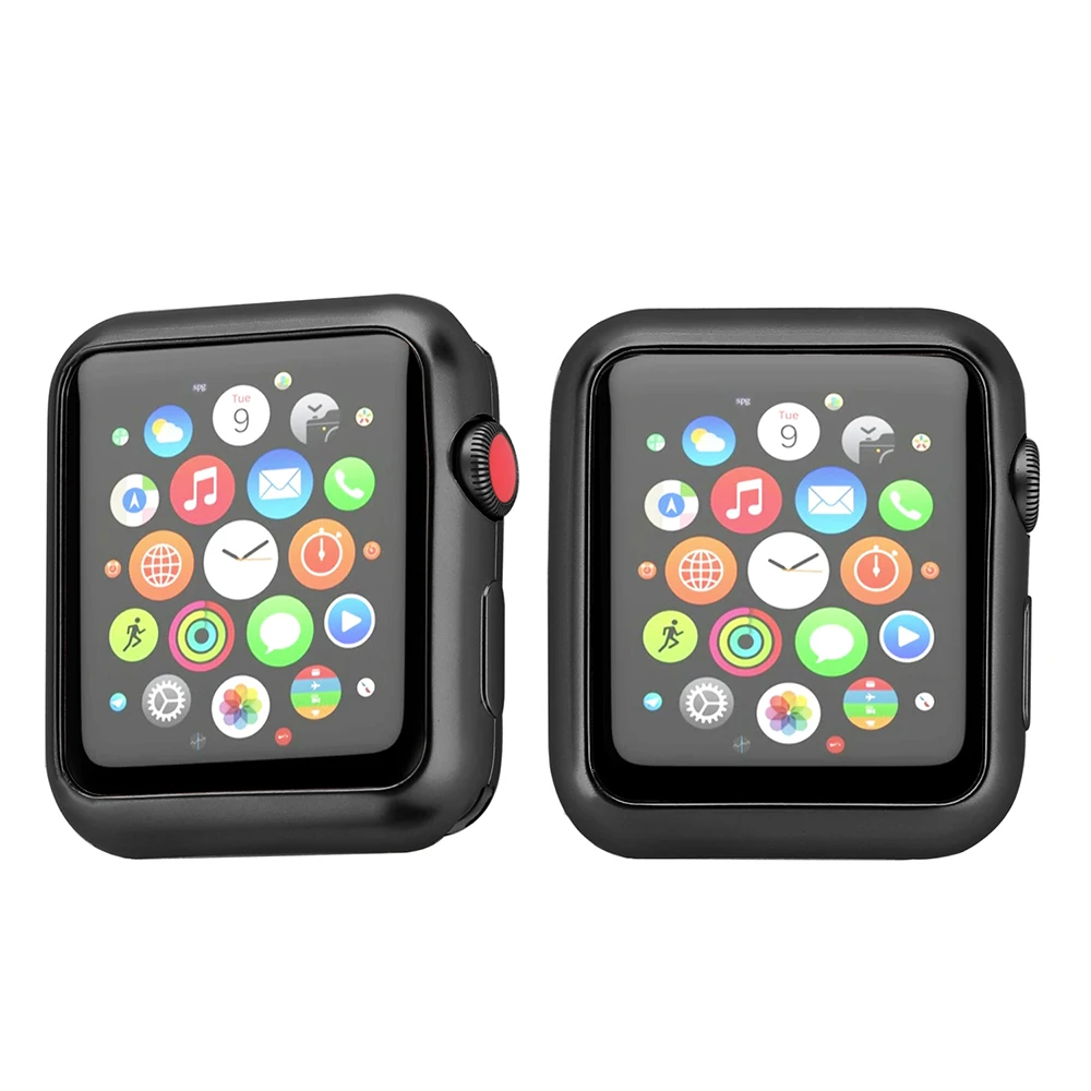 ТПУ цветная защитная накладка чехол для Apple Watch 3 2 1 42 мм 38 мм TPU чехол все включено чехол для Iwatch 3 2 1 38 мм 42 мм