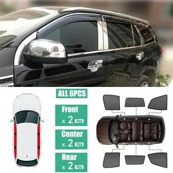 

Fit For Ford Everest 2015+ 6Pcs Windows Sunshade UV Protection Mesh Block Visor