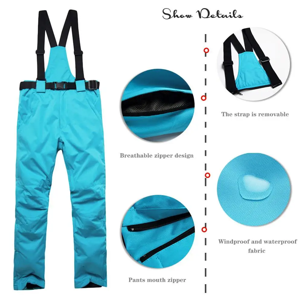 High Quality Ski Pants Outdoor Waterproof Windproof Ski Pants for Men Women Outdoor Ski Pants