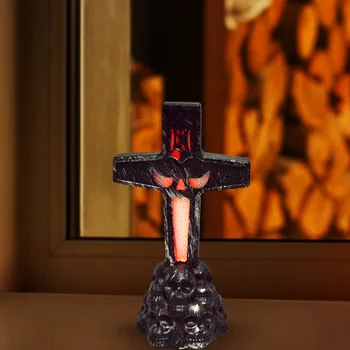 

Electronic Light Flash Skull Jesus Cross Halloween Bar LED Flashing KTV Decorate for Cafe Restaurant Exquisite Ornaments
