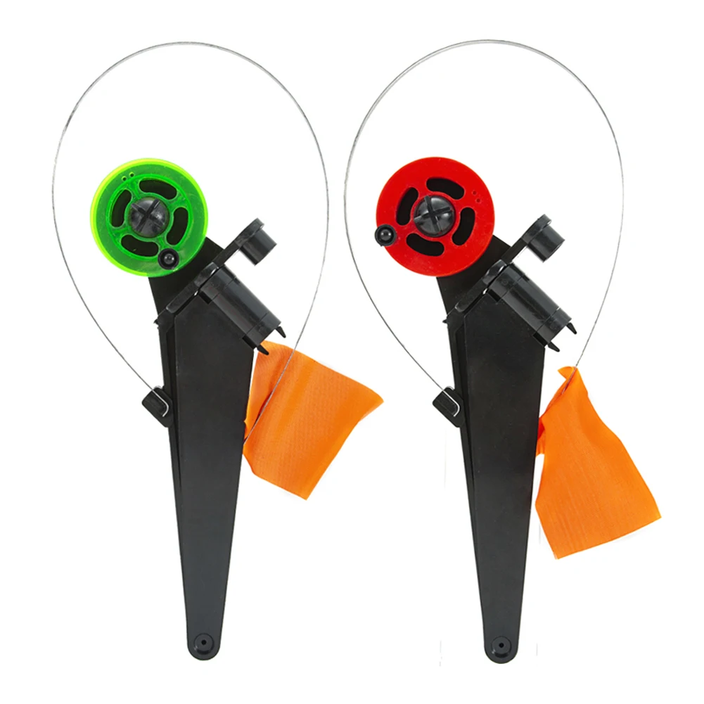 2Pcs Fishing Pole Flag Ice Fishing Rod Tip-up Fishing Safety Flag Base Mount Angler Tackle Accessory new