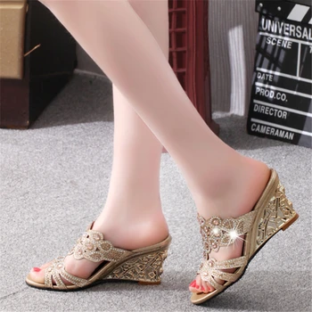 

Marlisasa Women Fashion High Quality Golden Sexy Party Summer Sandals Ladies Casual Black Comfort Peep Toe Sandals H5835