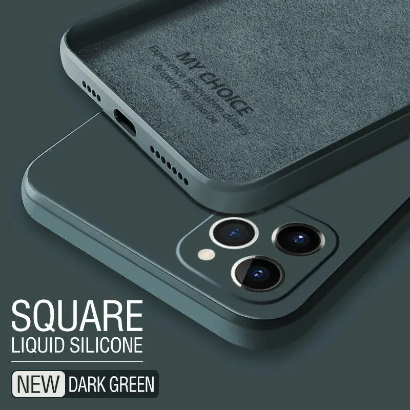 Luxury Original Square Liquid Silicone Phone Case For iPhone 12 13 11 Pro Max Mini XS X XR 7 8 Plus SE 2 Thin Soft Candy Cover case for iphone 13 mini