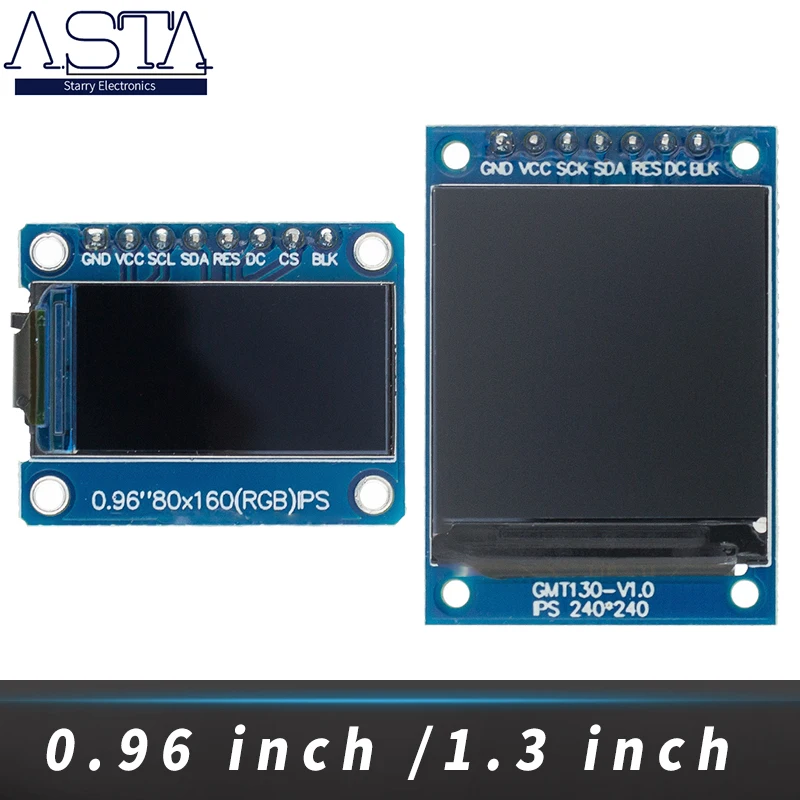 

TFT Display 0.96 / 1.3 1.44 inch IPS 7P SPI HD 65K Full Color LCD Module ST7735 Drive IC 80*160 (Not OLED) For Arduino