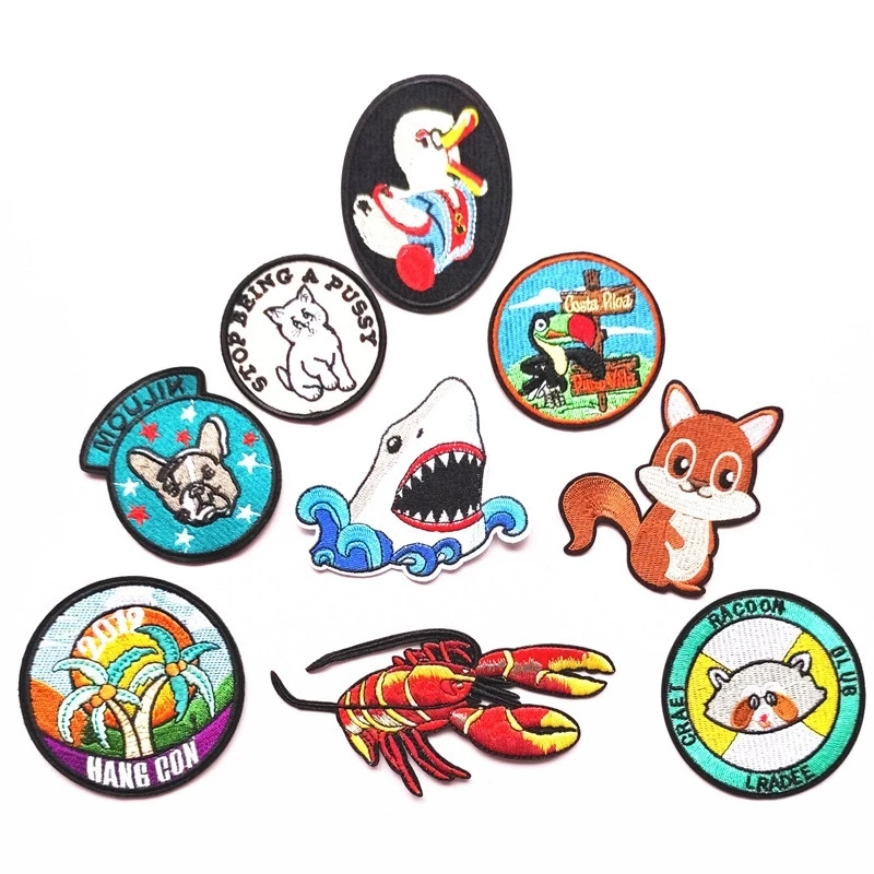 Нашивки с животными из мультфильма сделай сам детские тканевые наклейки аниме