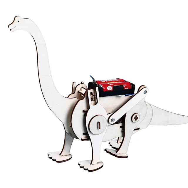 DIY 3D Walking T-rex Dinosaur Assembly Puzzles Kids Experiment Education Toy greatly exercised the child's developmental skills 6