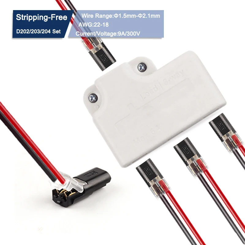 Wire Connector Set Splitter Box Connector for Audio Auto Moto Lighting System 22-18AWG Led Strip Wire Cable Junction Box