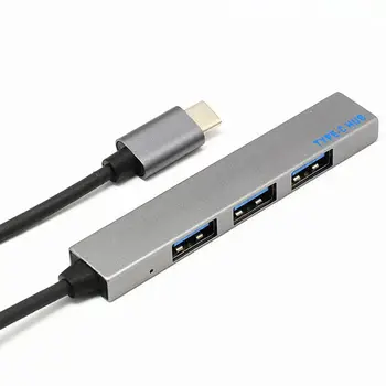 

4 in 1 USB Hub Type-C USB-C Adapter With 4 USB 3.1 Port For Mac-book Pro T-809A gray