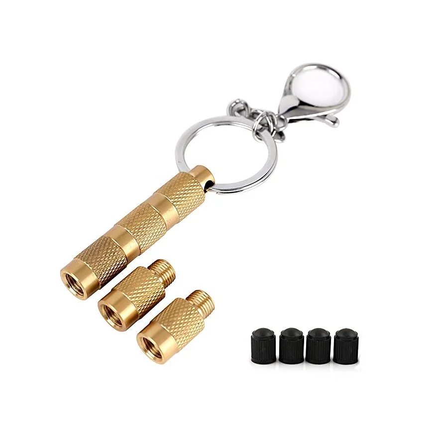 

Tire Deflators Tools for Offroad Vehicles,4 in 1 Solid Brass Easy Storage and Using With Keyring Wheel Air Down Tool