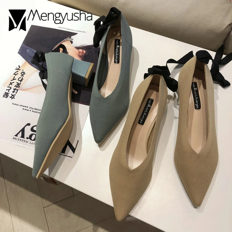 2019 г. новые осенние легкие тканевые туфли лодочки с острым носком Женские