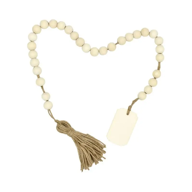 Wood Bead Garland Tassels DIY Tag Farmhouse Decor wood beads ornaments