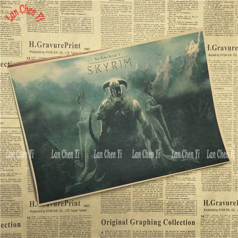 The Elder Scrolls Skyrim Классическая игра плакат на крафт-бумаге Бар Кафе гостиная столовая картина для декора комнаты