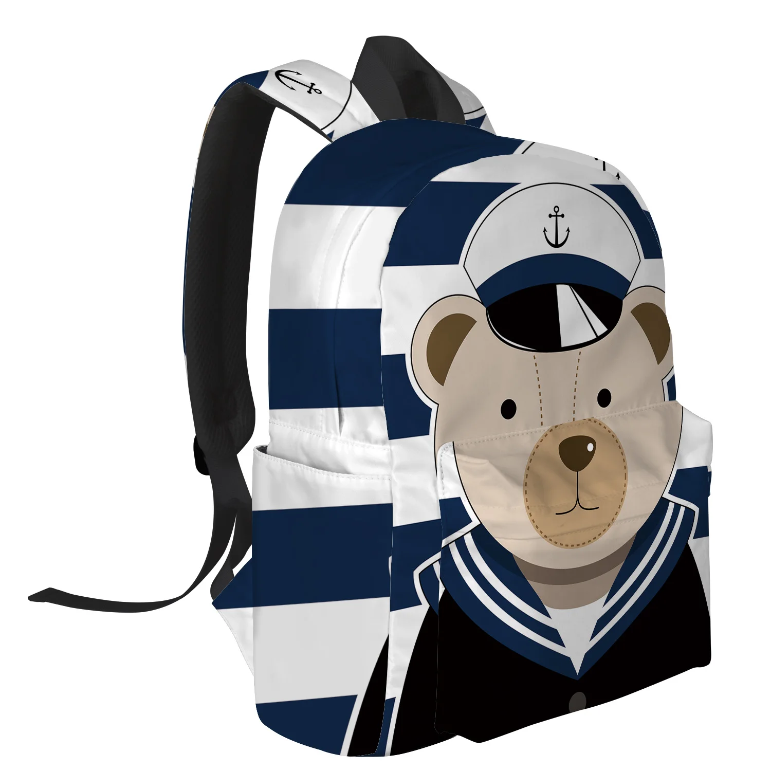 Bear The Sailor Navy Stripe для учеников начальной школы мягкий и удобный компьютерный рюкзак школьный книги на День Святого Патрика