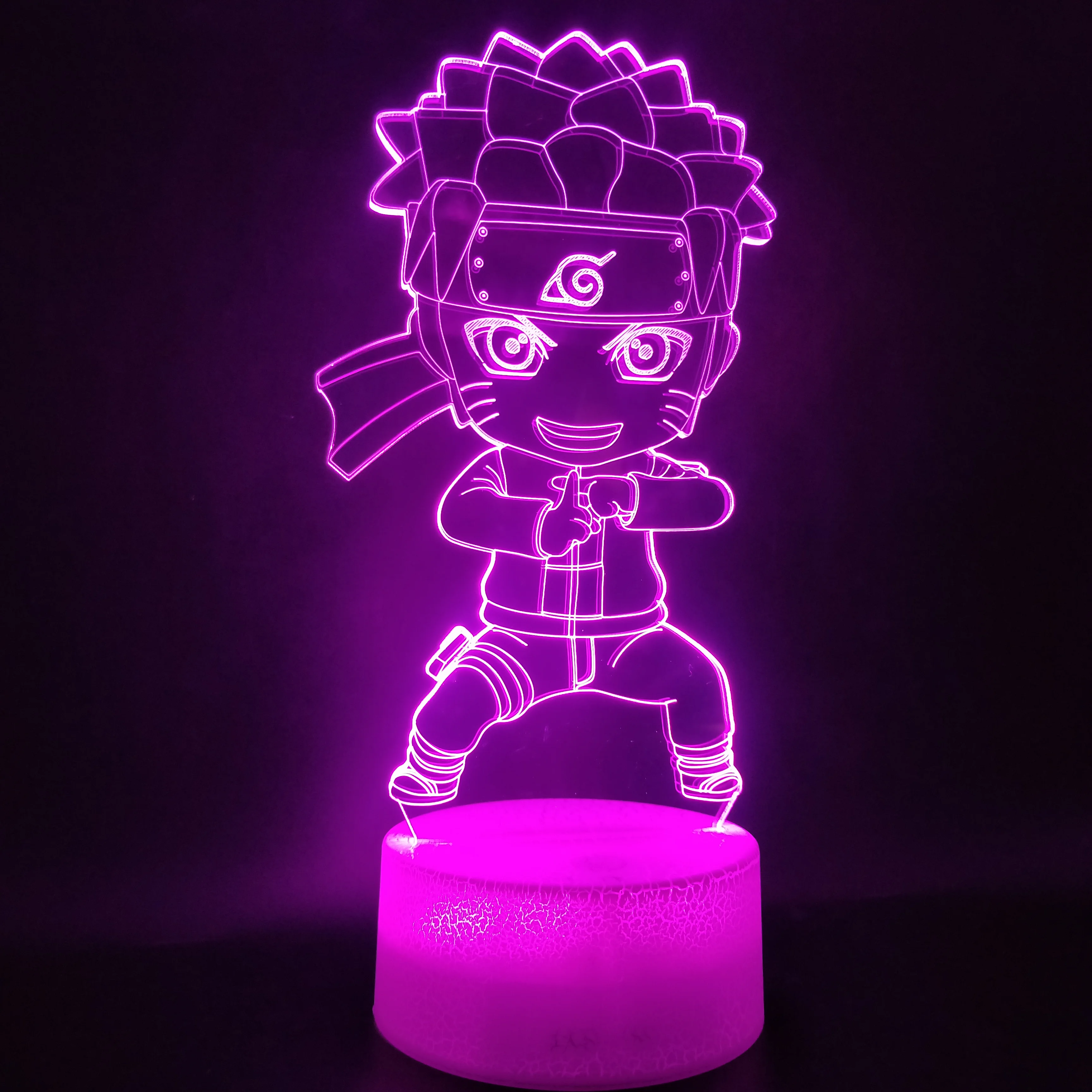 Chibi героя аниме «Наруто Узумаки 3D лампа Батарея приведенный в действие декоративный светильник для комнаты светодиодный Ночной светильник лампа акриловые классный подарок для детей-подростков