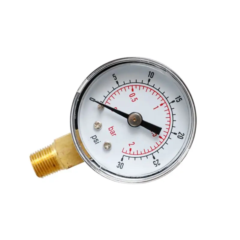 Манометр 40 мм Циферблат 1/" BSPT вертикальный 15,30, 60,100, 160 200300 PSI& Bar 95AA