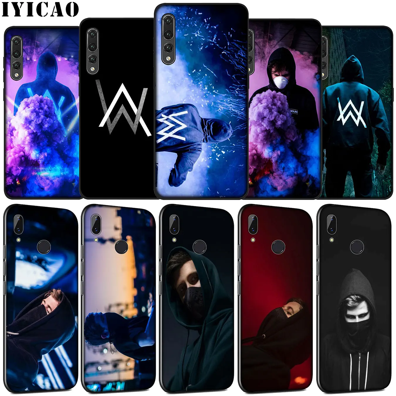 Блекший Мягкий силиконовый чехол IYICAO Alan Walker DJ для Huawei P30 P20 Pro P10 P9 Lite Mini 2017 2016 черный