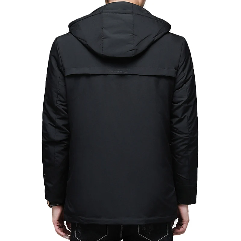 TREESOLO Mens Winter Warm Thick Parkas Plus Size Cotton Detachable Hat Jacket Men 5XL Outwear Pocket Men Classic Coat cotton jacket parka coat parkas coat