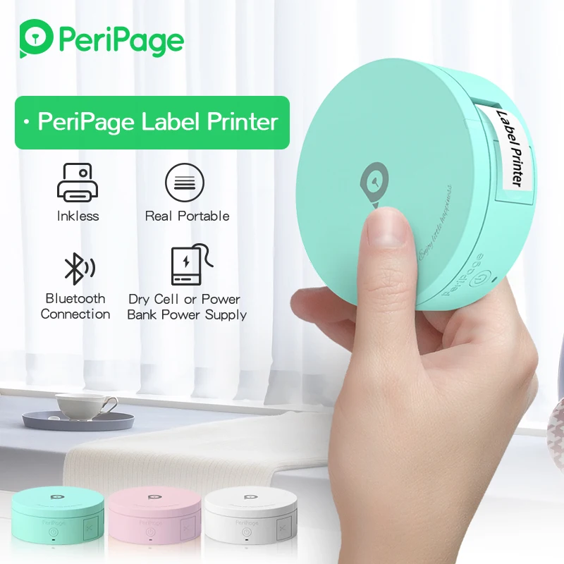 

PeriPage Label Printer L1 Green Wireless Bluetooth Portable With Colorful Transparent Sticky Tape