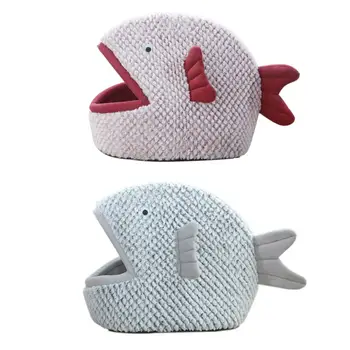 

Dog / Cat House Pet Soft Bed Plush Cat Mat Dog Beds Fish-shaped Cartoon Cat Nest Mat Pet Winter Warm Beds Product Pet Supplies